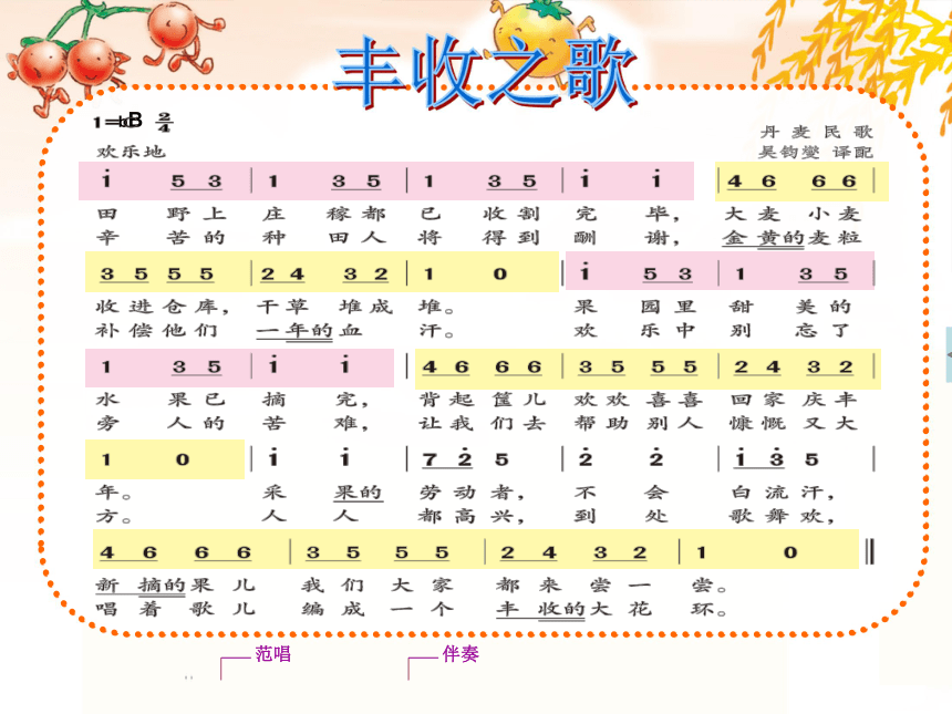 102歌曲丰收之歌课件9张