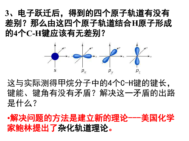 ppt)          选修三  第二章第二节 分子的立体构型       ——杂化