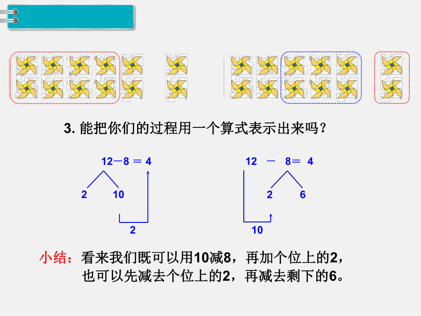 苏教版一年级下 一 20以内的退位减法 3.十几减8,7 课件(10张)