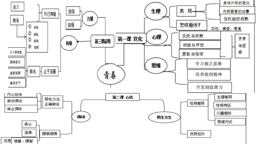 《青春时光》2021年3月复习目标知识梳理实战演练思维导图一,明确复习