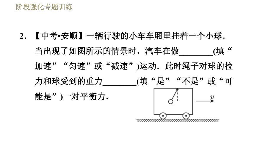 苏科版八年级下册物理习题课件第9章阶段强化专题训练七专训1惯性知识