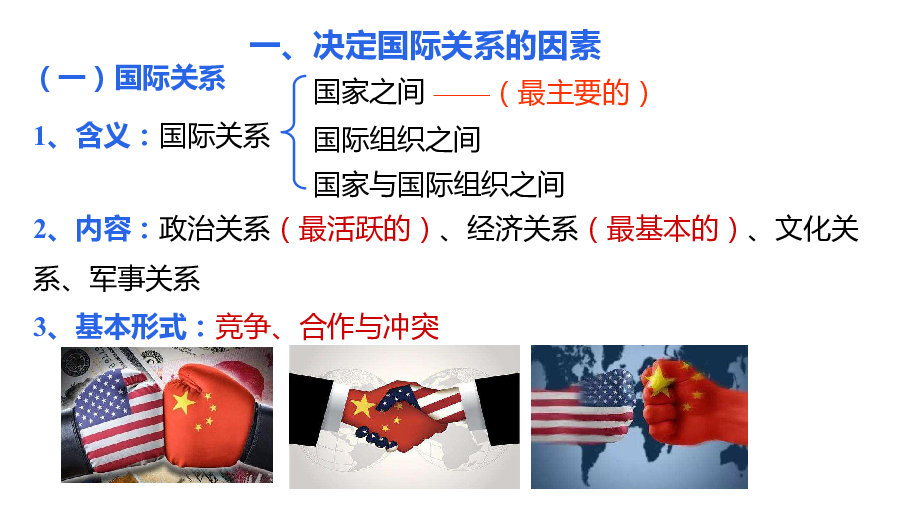 高中政治人教版必修2政治生活第四单元92国际关系的决定性因素国家