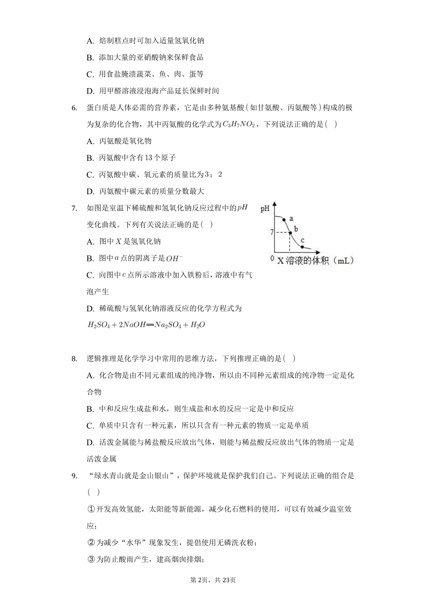 20212022学年山东省东营市胜利六十二中中考化学模拟试卷word版含解析