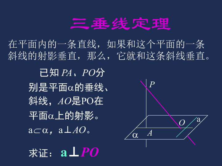 三垂线定理