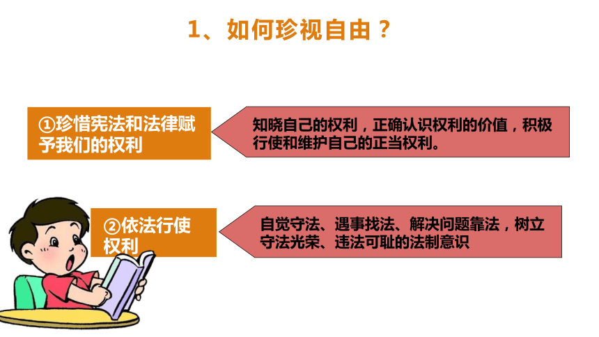 自由平等的追求依法行使权利珍惜宪法和法律赋予我们的权利增强平等