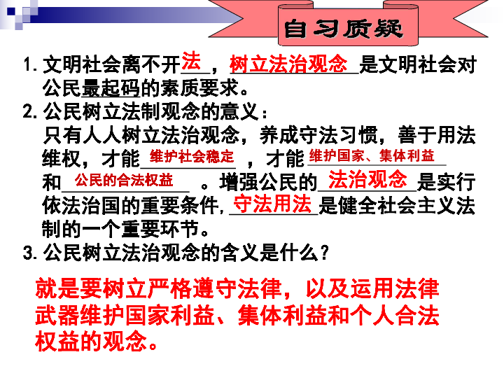 崇尚法律 第6课 做守法公民 树立法治观念        课件18张ppt