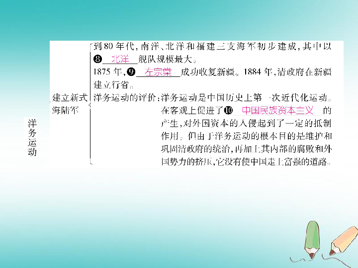 2018年秋八年级历史上册第2单元近代化的早期探索与民族危机的加剧第4