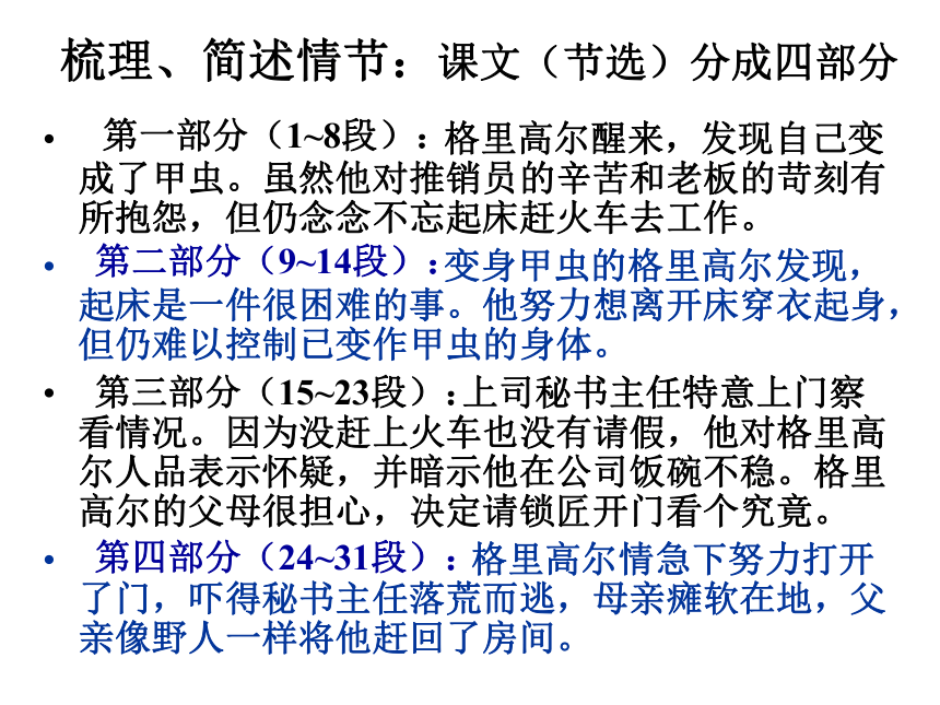 统编版高中语文必修下册变形记课件29张ppt