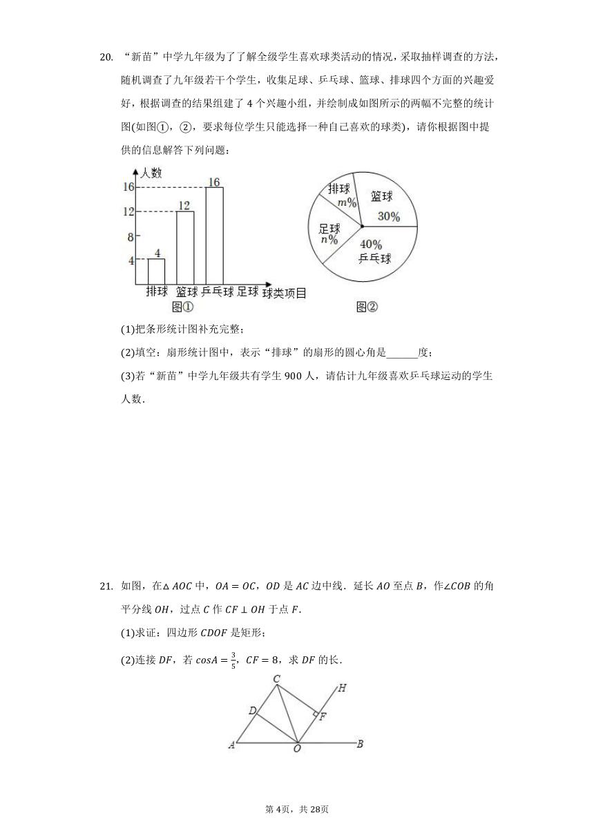 2021年广东省佛山市禅城区华英学校中考数学二模试卷word版含解析