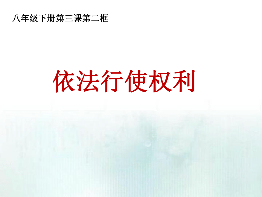 3.2《依法行使权利》课件(32张ppt)