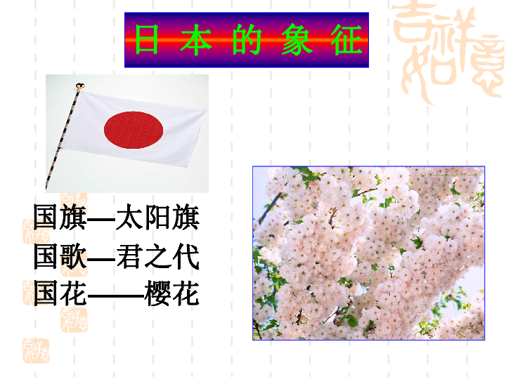 第一节 日本        (共25张ppt)樱花日本的象征国旗—太阳旗国歌