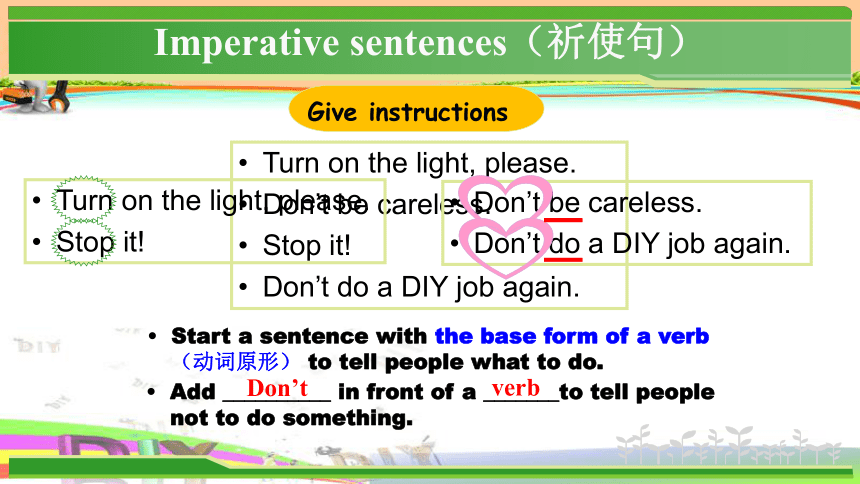 unit 4 do it yourself grammar:giving instructions
