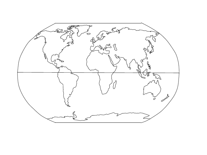 世界及各大洲空白地图