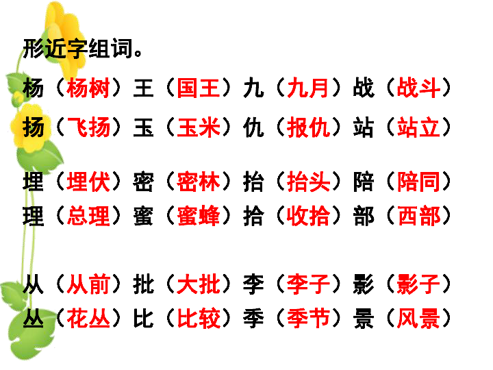 第七单元复习形近字组词.