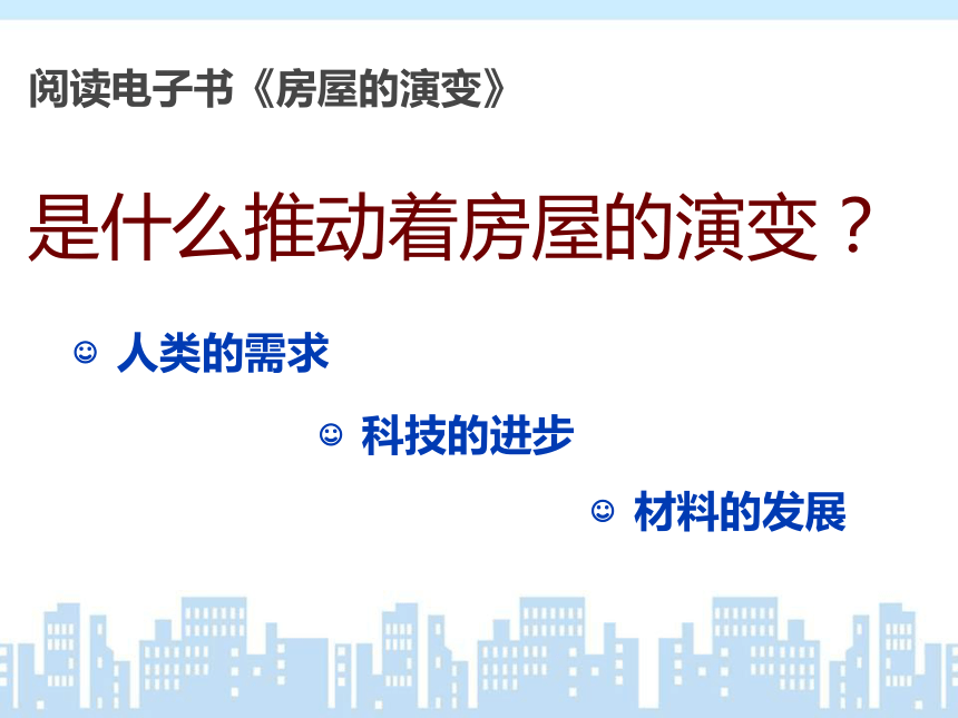 5 人类居住的地方(共12张ppt)房屋的演变按照年代久远将这四幅