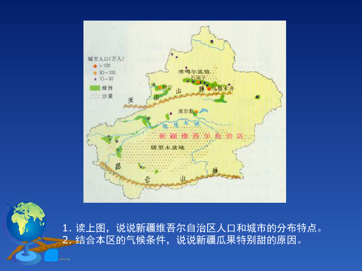 第八章   西北地区第二节 新疆维吾尔自治区■绿洲农业■新兴的能源