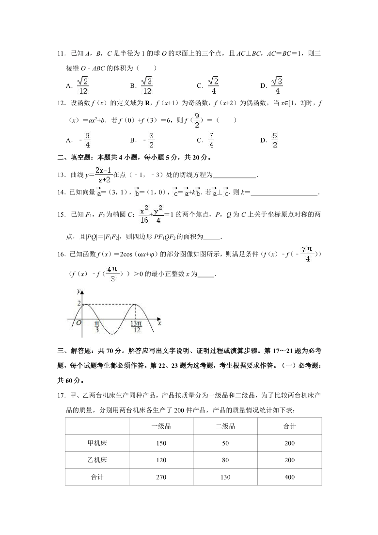 2021年全国甲卷高考数学理科真题试卷word解析版