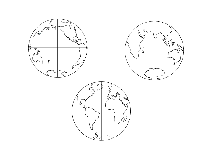 世界及各大洲空白地图