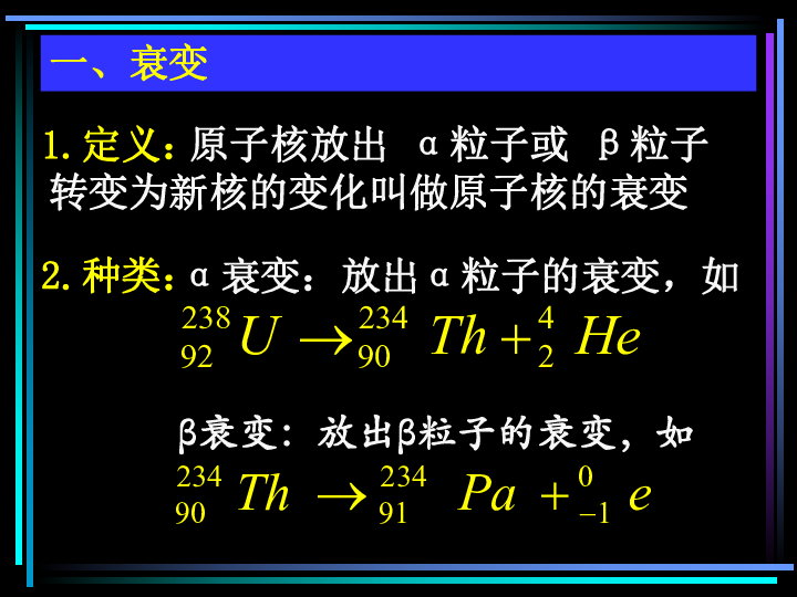 山东省成武一中高中物理人教版选修35课件192放射性元素的衰变共17张