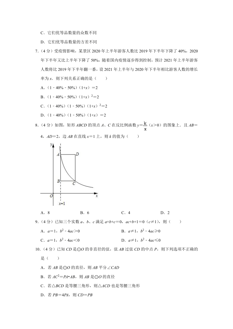 2021年安徽省合肥市包河区中考数学三模试卷word版含解析