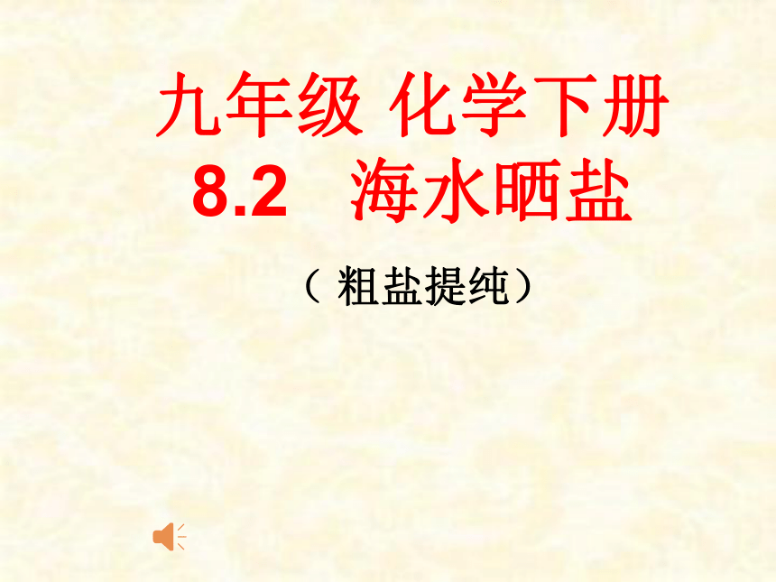 20202021学年鲁教版初中化学九年级下册第八单元第二节海水晒盐课件共