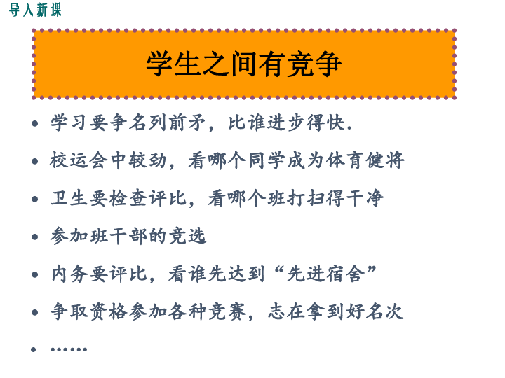 人民版道德与法治 七下 第1课时 处处有竞争 竞争的意义 课件