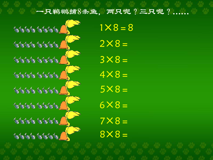 人教新课标数学二年级下册8的乘法口诀ppt课件