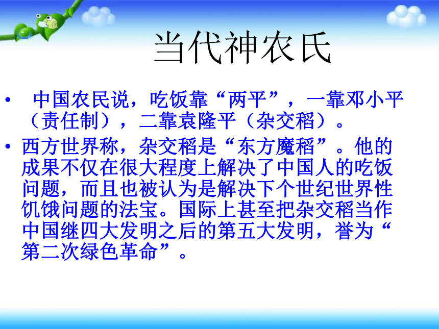 缅怀杂交水稻之父——袁隆平 课件(24张幻灯片)