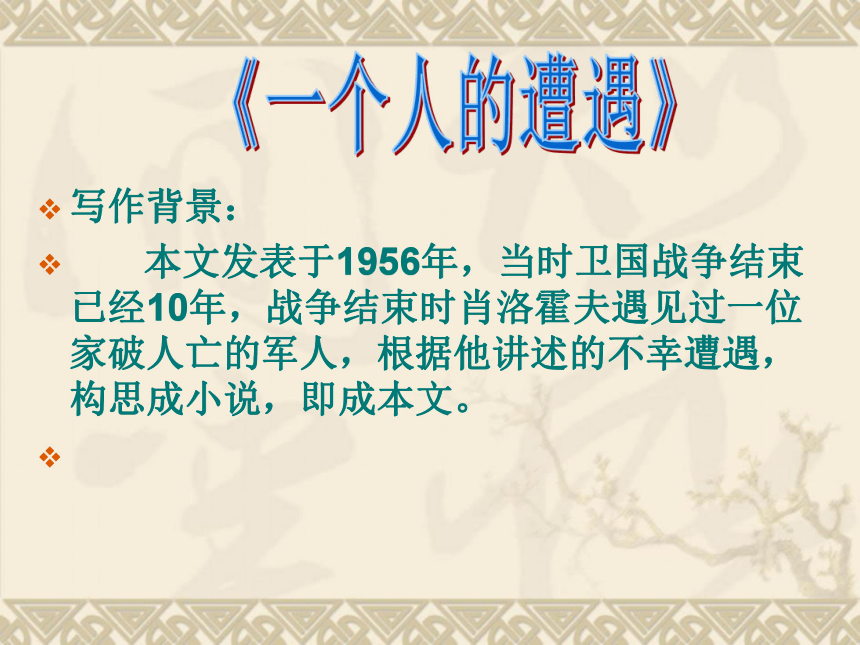 课件第二专题一个人的遭遇共44张ppt