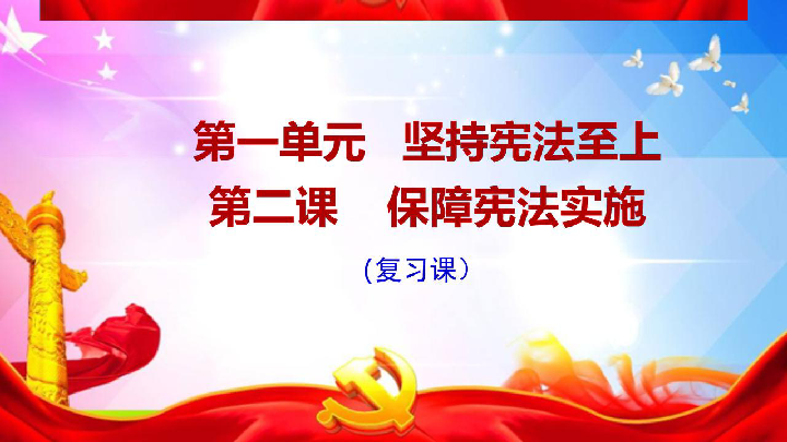 道德与法治八年级下册复习课件 第二课保障宪法实施(适用希沃白板)