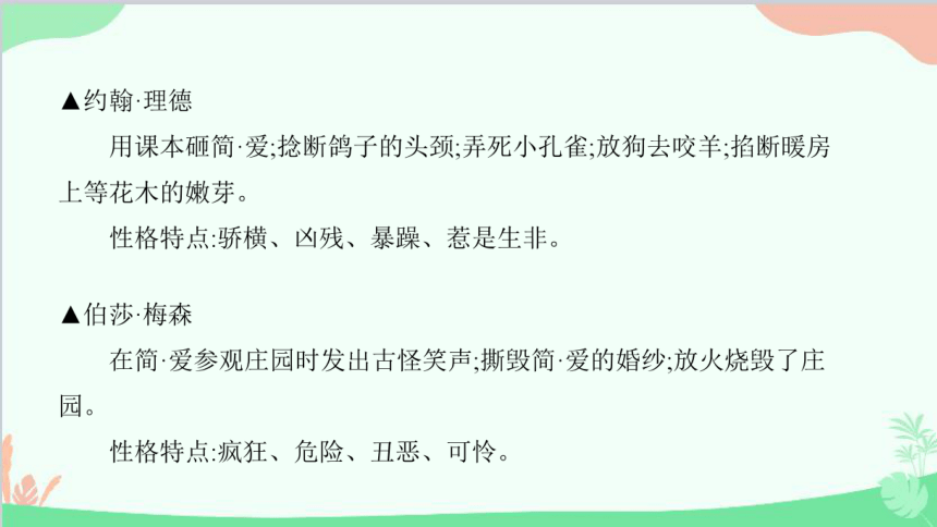 第六单元名著导读简爱外国小说的阅读习题课件共15张ppt