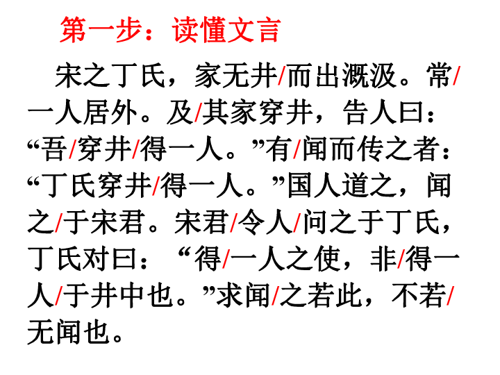 初中语文人教版新课程标准七年级上册2016年穿井得一人25张ppt