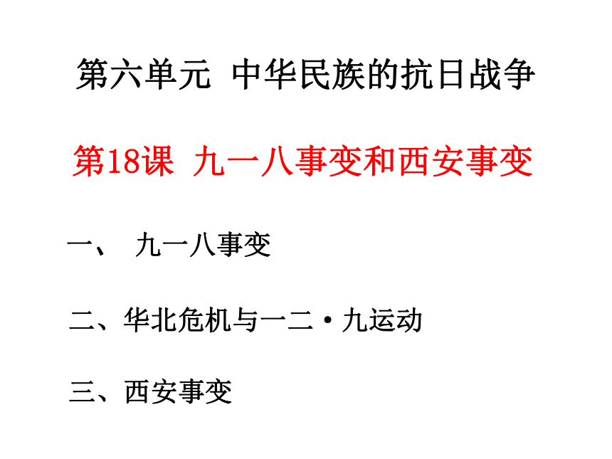 统编版八年级历史上册第18课从九一八到西安事变课件28张ppt