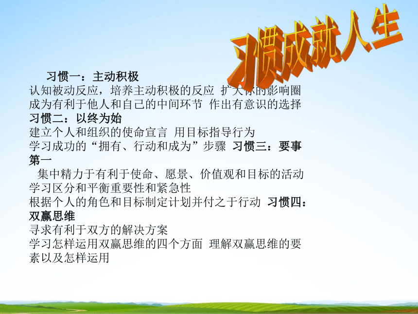 通用版 其他(共20张ppt)主题班会不同的习惯,造就不同的人生