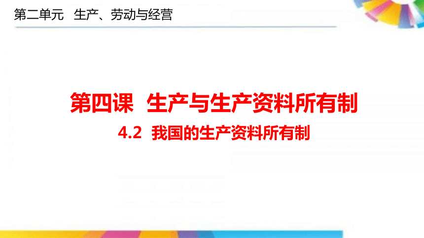 高中政治人教版必修一经济生活42我国的生产资料所有制课件共20张ppt