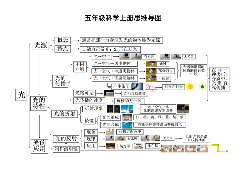 教科版2017秋五年级上册科学思维导图素材