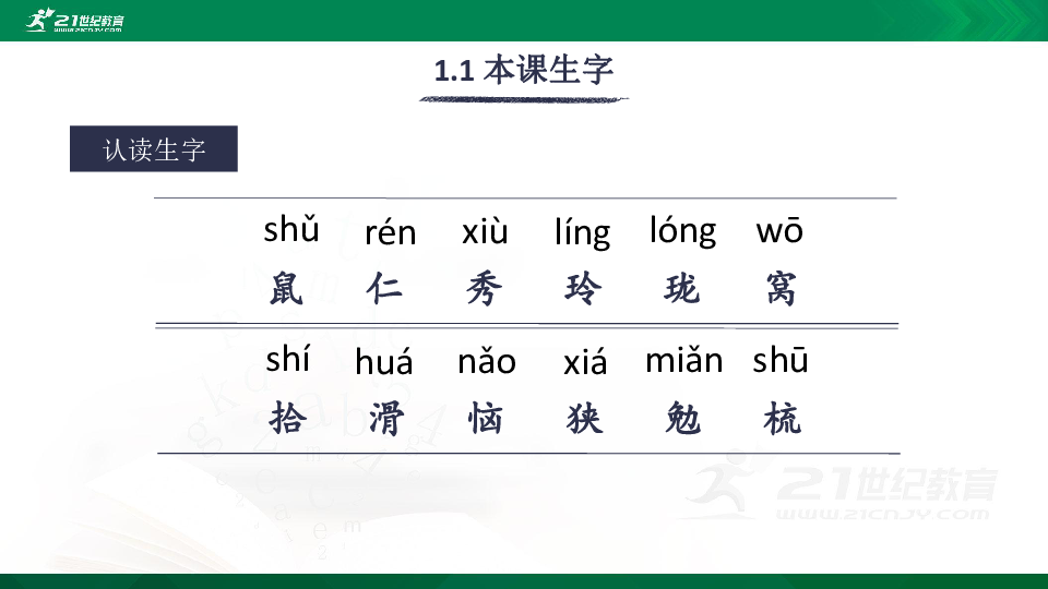 17 松鼠 生字视频课件