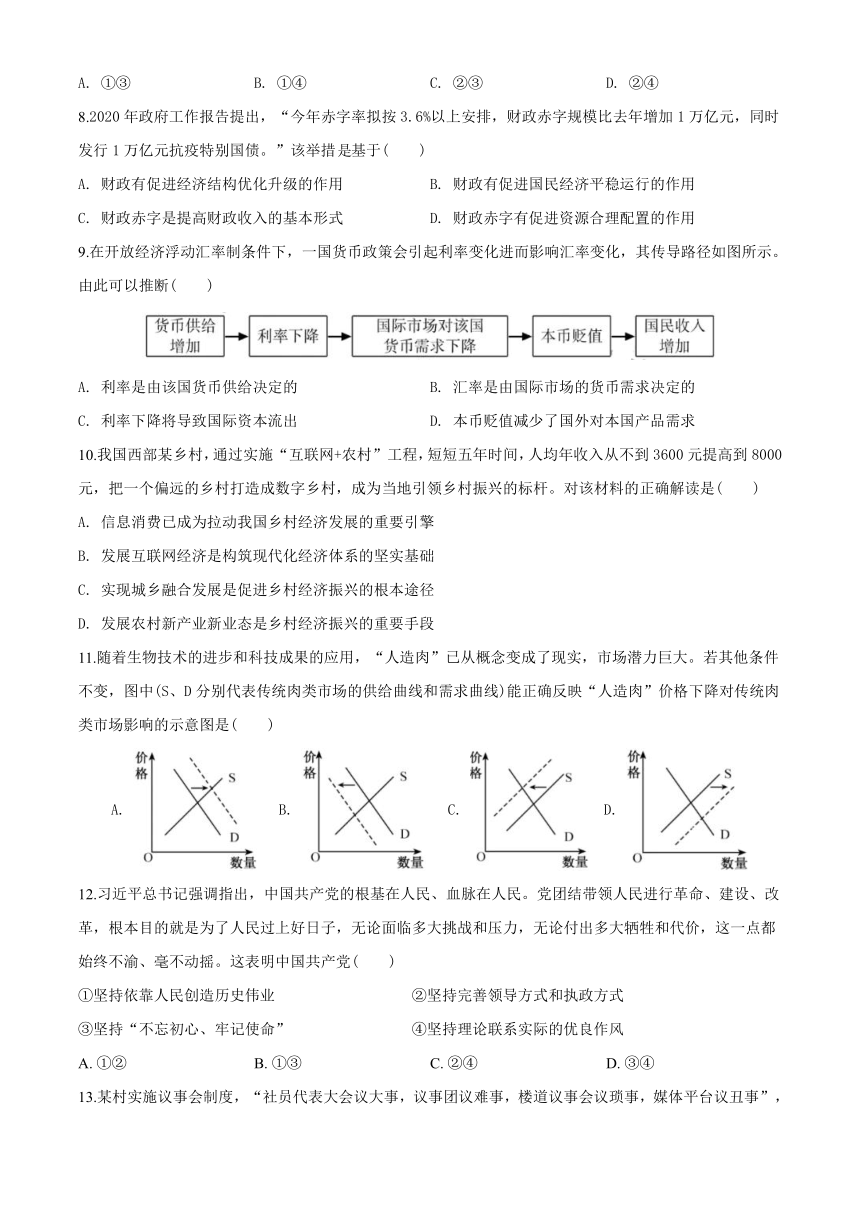 2020年全国统一高考政治真题试卷名师详解版江苏卷