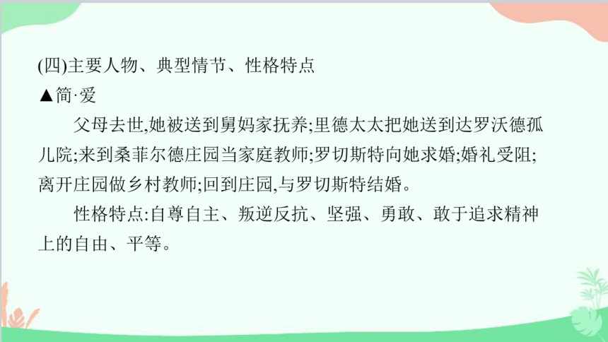 第六单元名著导读简爱外国小说的阅读习题课件共15张ppt