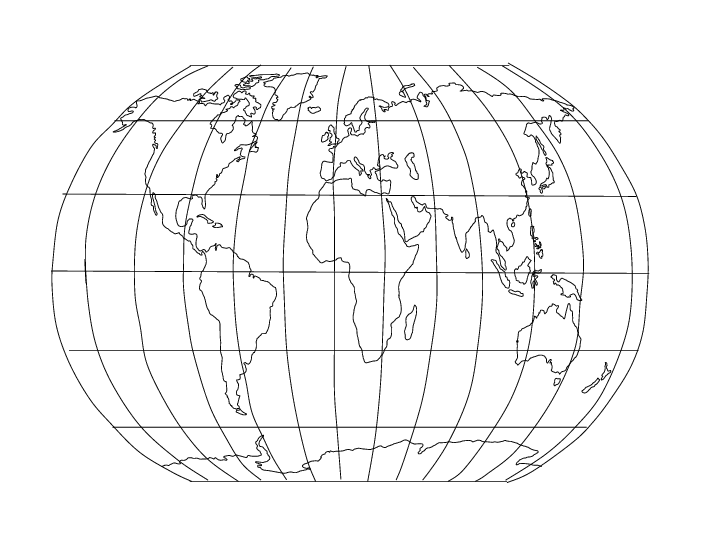 世界及各大洲空白地图