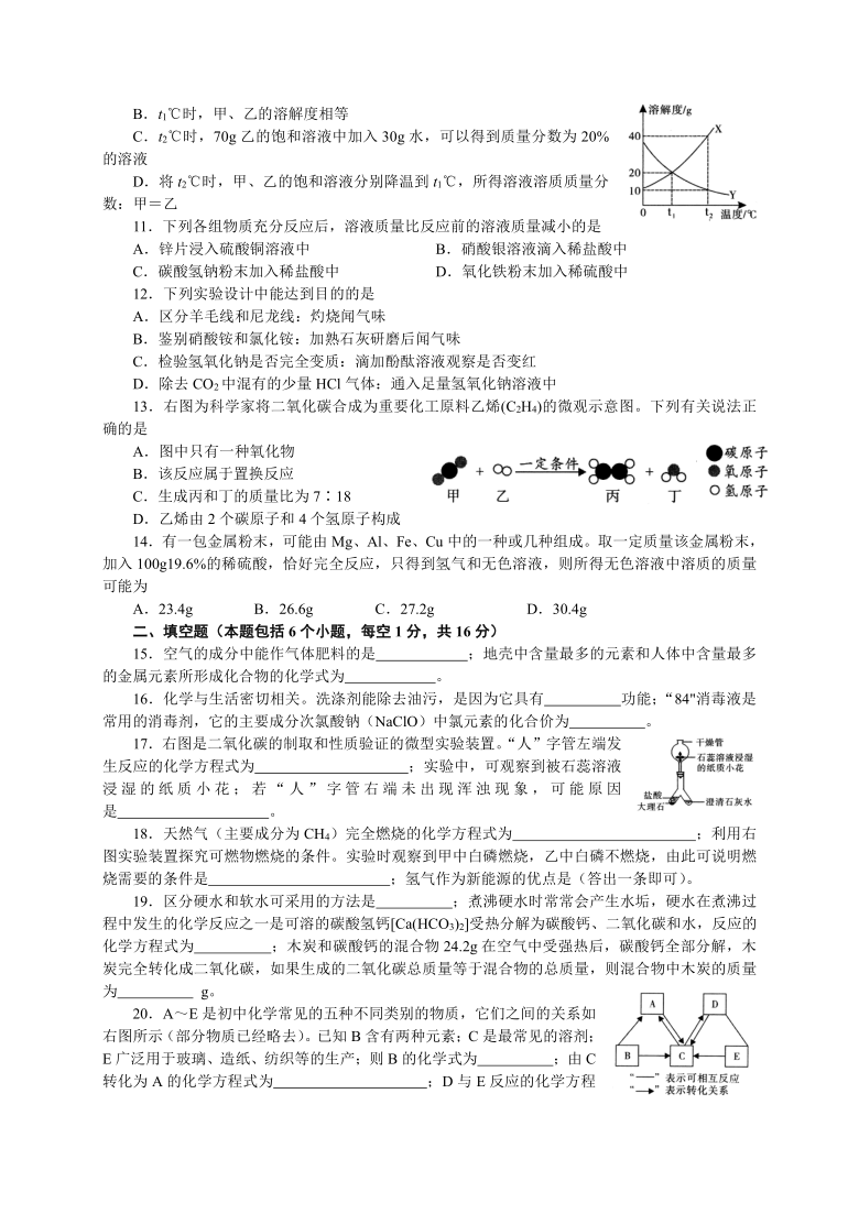 2021年河南省开封市中考二模化学试卷(word版 含答案)