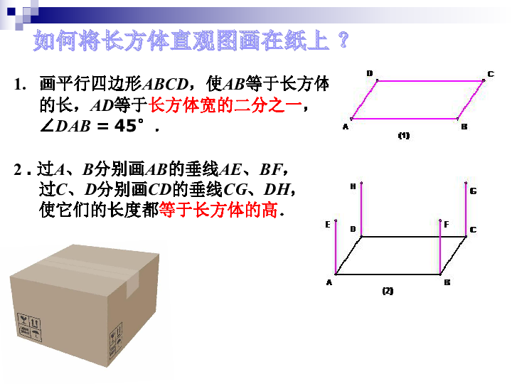 第2节 长方体直观图的画法 课件(9张ppt)