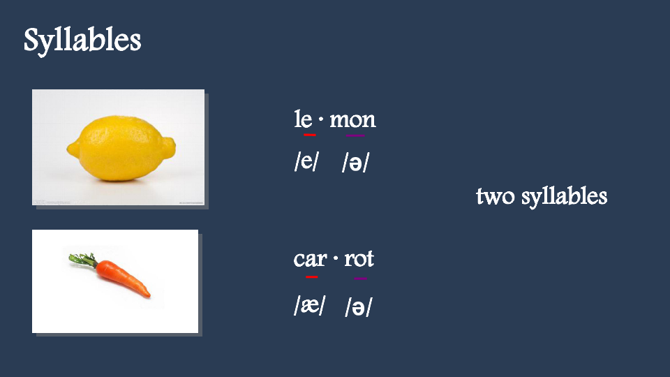 penfood/e/one syllable/u?/le · moncar · rot/e/two syllables/?