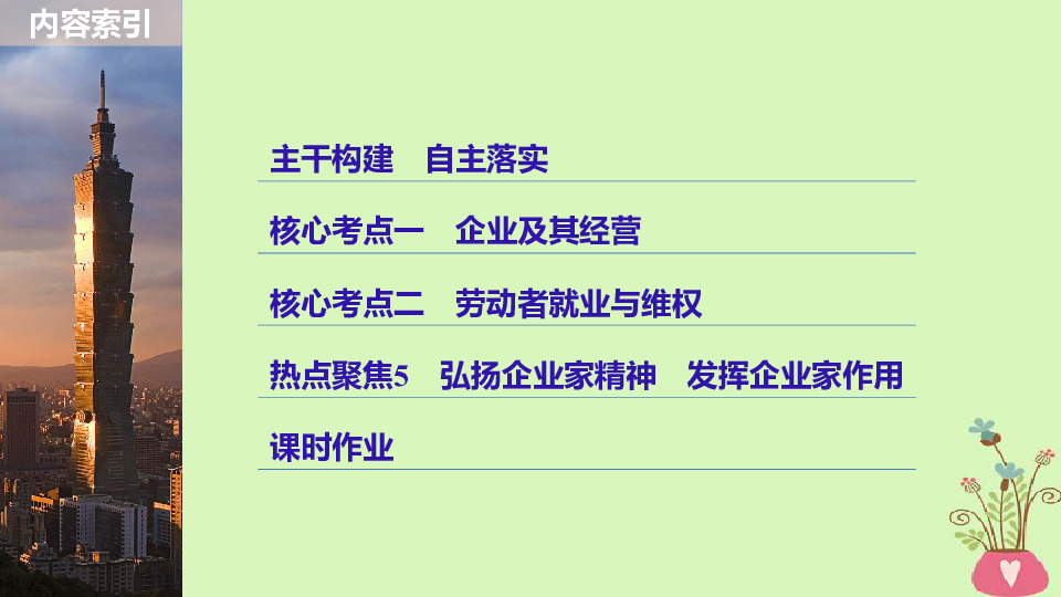 2019届高考政治一轮复习第二单元生产劳动与经营第5课企业与劳动者