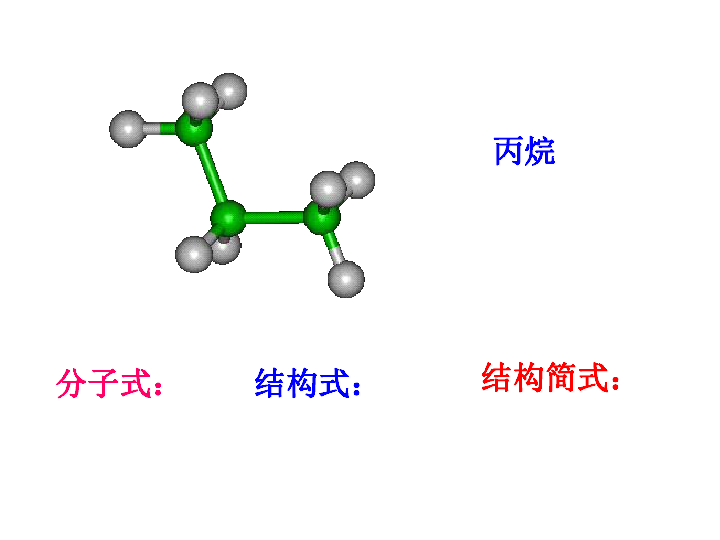 烷烃第一课时乙烷分子式:结构式:结构简式:电子式:丙烷分子式:结构式