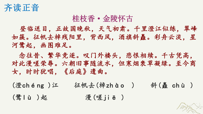 高中语文统编版必修下册古诗词诵读桂枝香金陵怀古课件16张