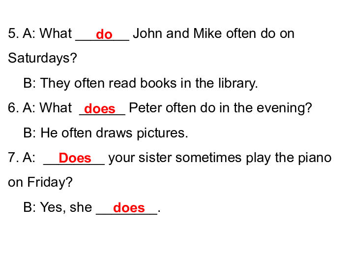 unit 2 my week part b 练习课件(含答案) (共23张ppt