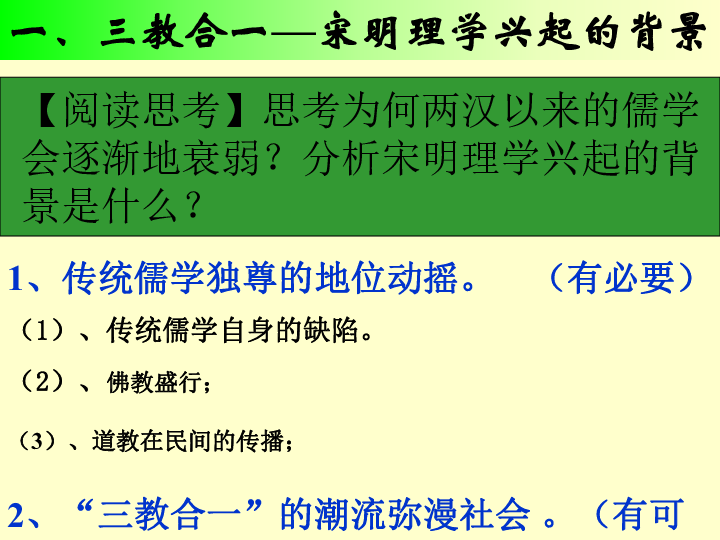 人民版必修3专题一第三节宋明理学(共53张ppt)