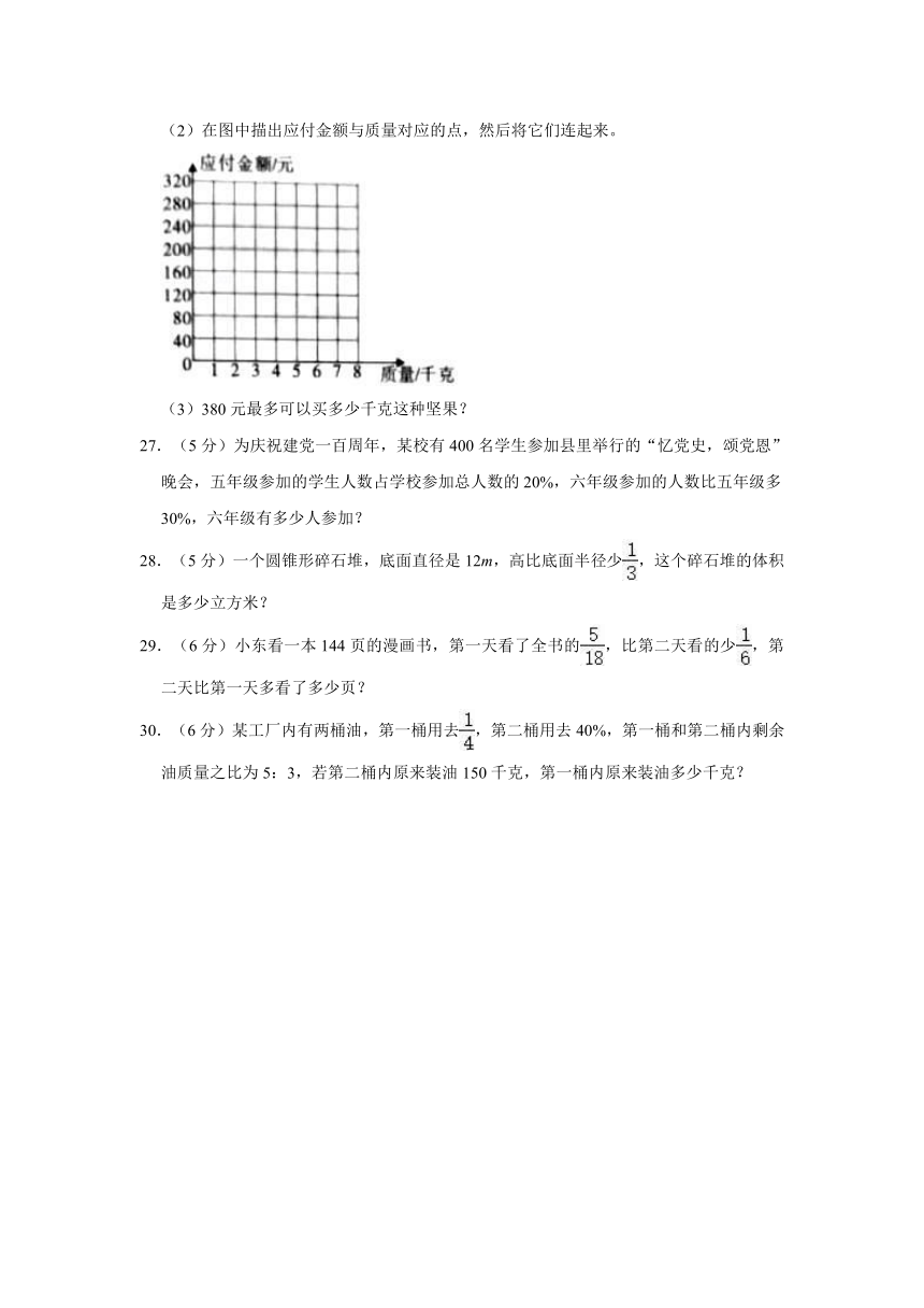 2021年陕西省汉中市城固县小升初数学试卷人教版含解析