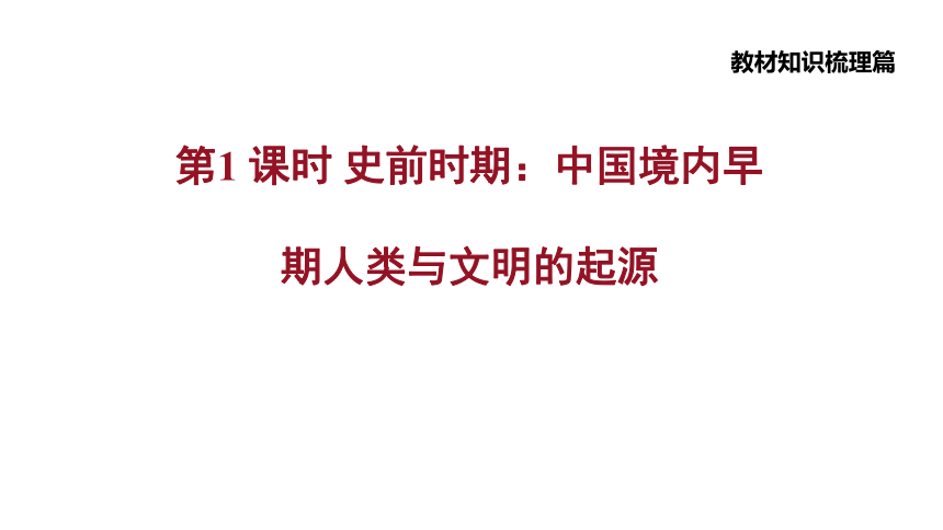 第1课时史前时期中国境内早期人类与文明的起源课件2021年中考历史一